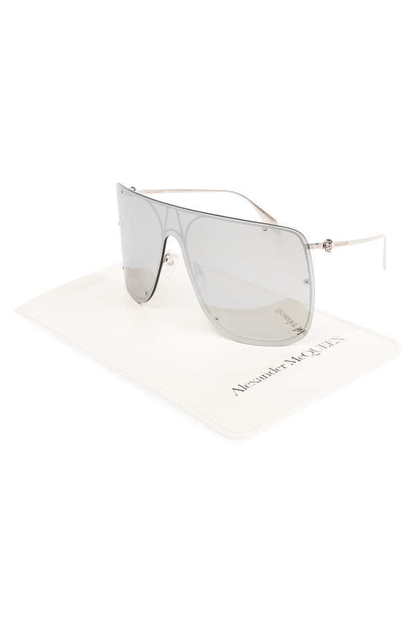 サングラス ALEXANDER MCQUEEN SILVER L SUNGLASSES Alexander McQueen Sunglasses AM0313S 007 Silver Silver